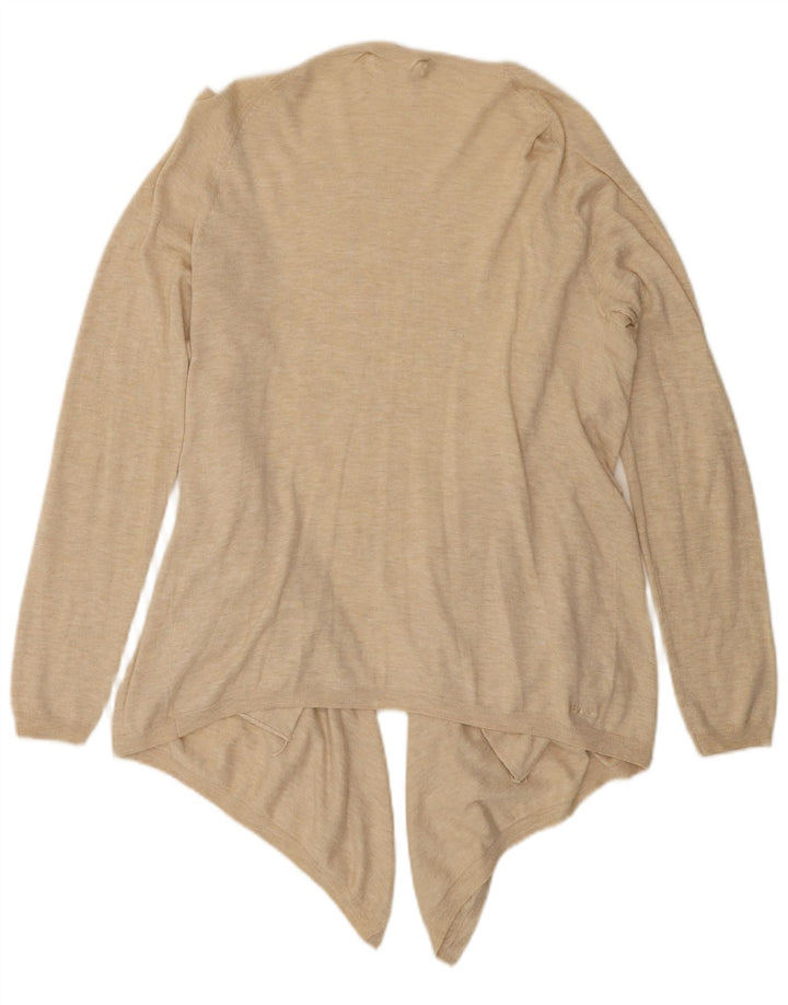 Fat Face Womens Asimetric Open Cardigan Top UK 12 Medium Beige Flecked