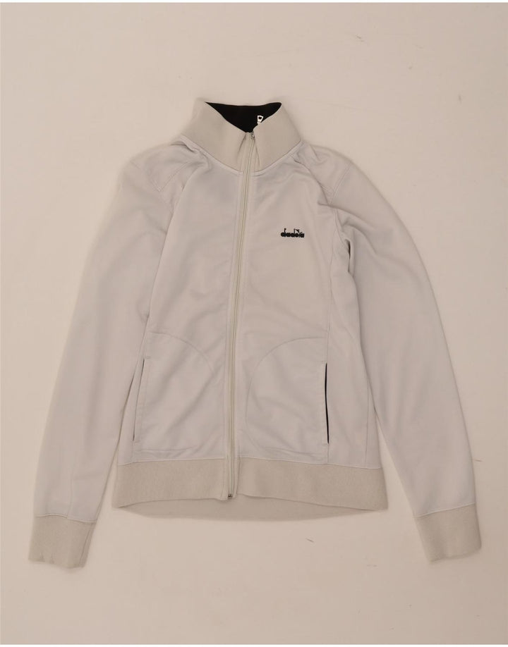 Jachetă de trening Diadora pentru femei UK 14, mare, alb, poliester