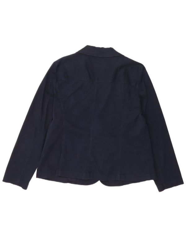 Jachetă blazer pentru femei Laura Ashley, cu 2 nasturi, UK 18 XL, bumbac bleumarin