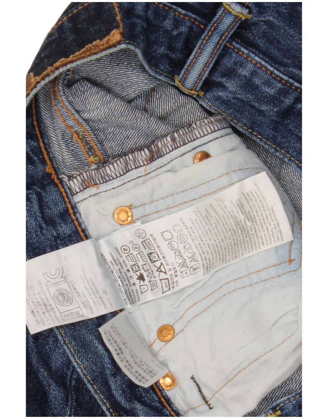 Blugi drepti pentru bărbați Levi's W28 L32 Bumbac bleumarin
