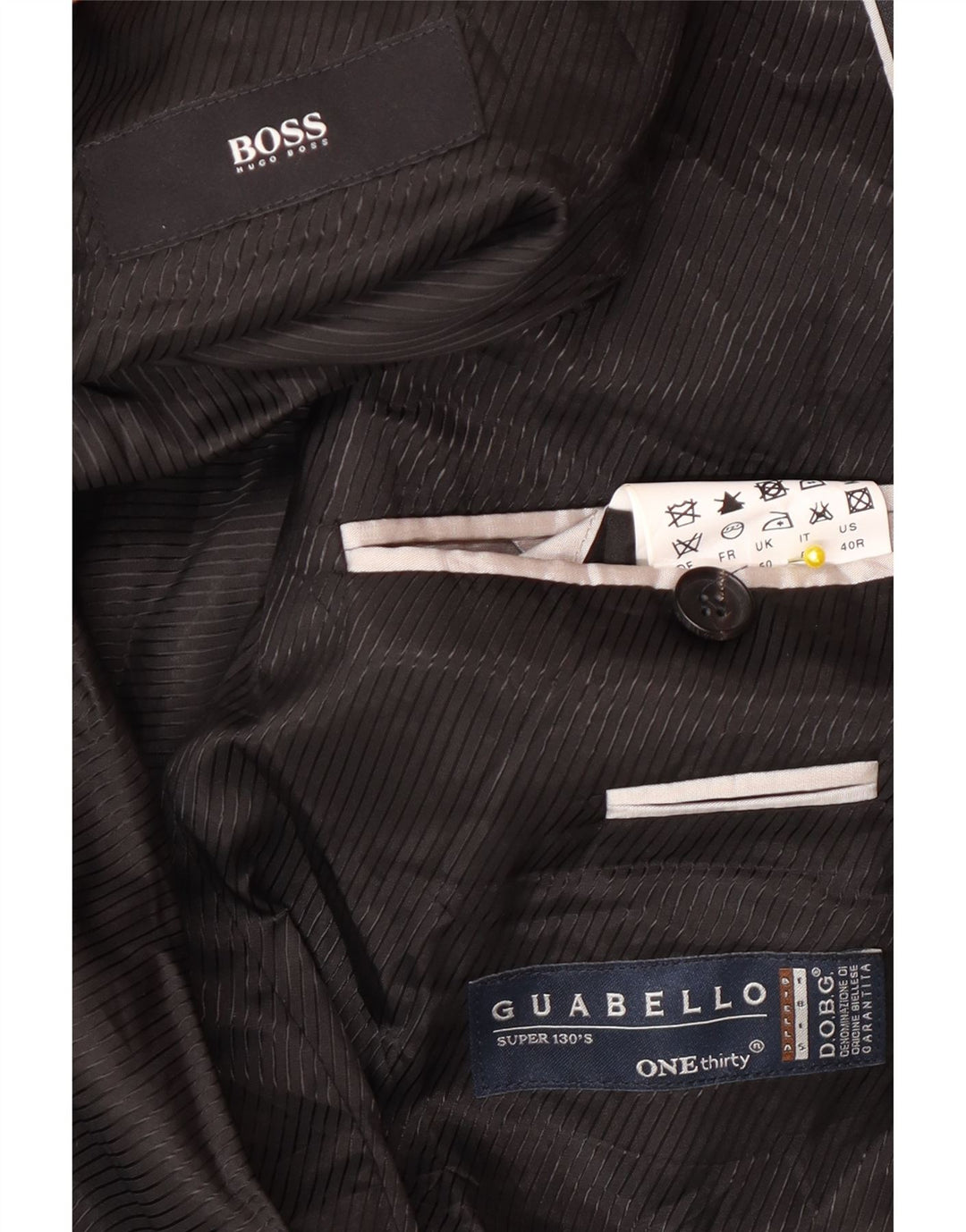 Blazer pentru bărbați Hugo Boss cu 2 nasturi, UK 40, lână mare, gri