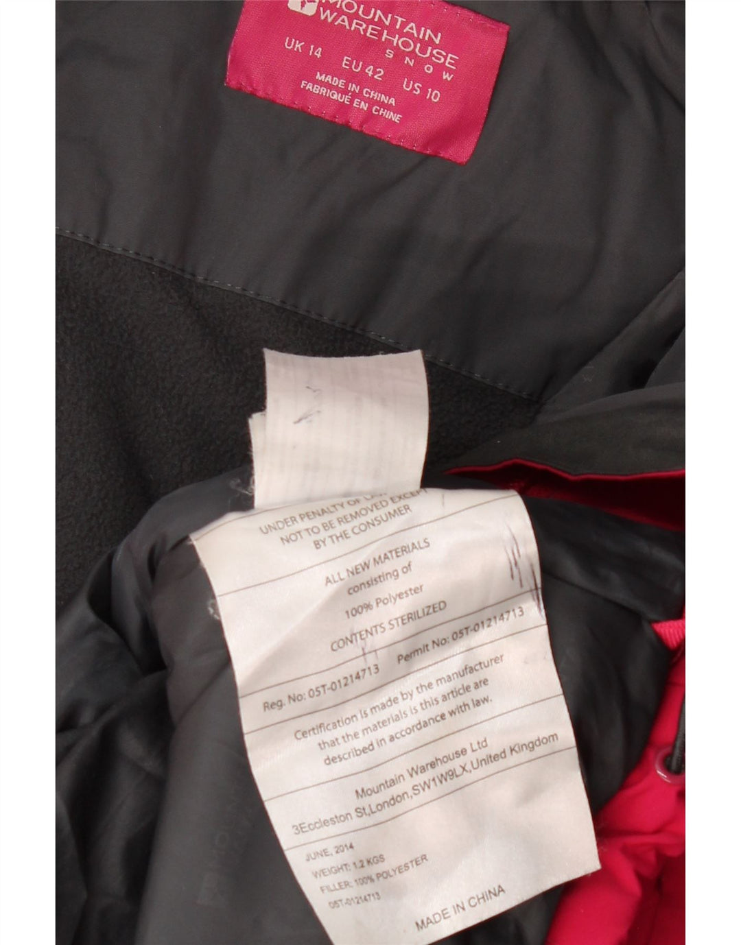 MOUNTAIN WAREHOUSE Jachetă Windbreaker pentru femei UK 14, mare, roșu, color block