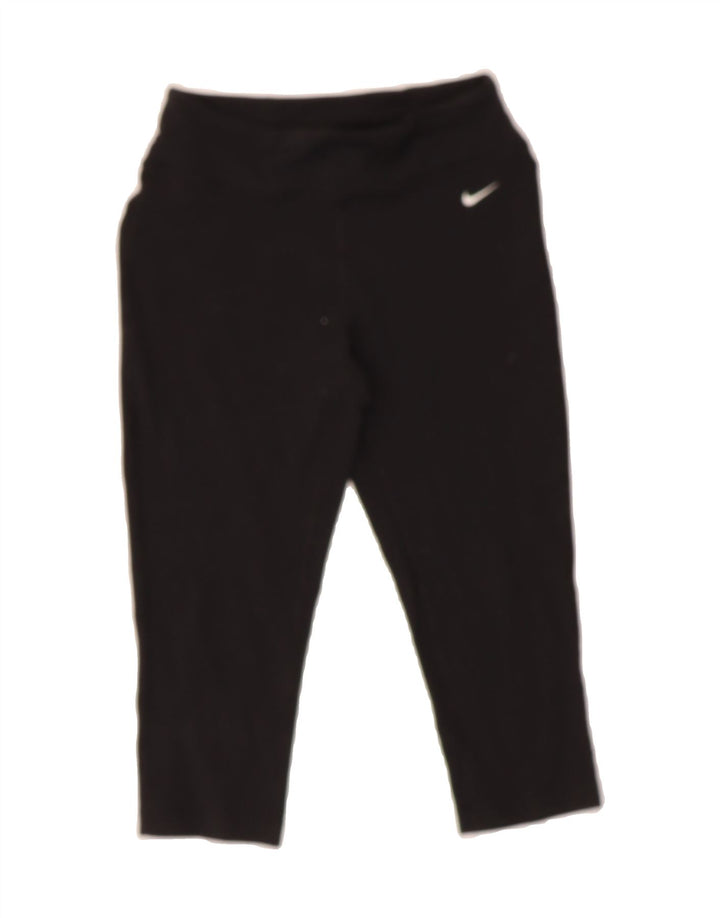 NIKE Womens Dri Fit Capri Leggings UK 12 Medium  Black Nylon Vintage Nike and Second-Hand Nike from Messina Hembry 