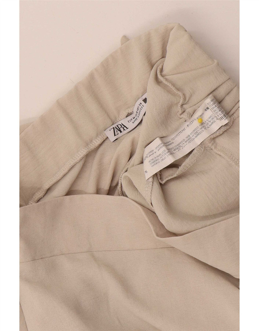 Pantaloni largi pentru femei Zara Mediu L26 L30 Poliester bej