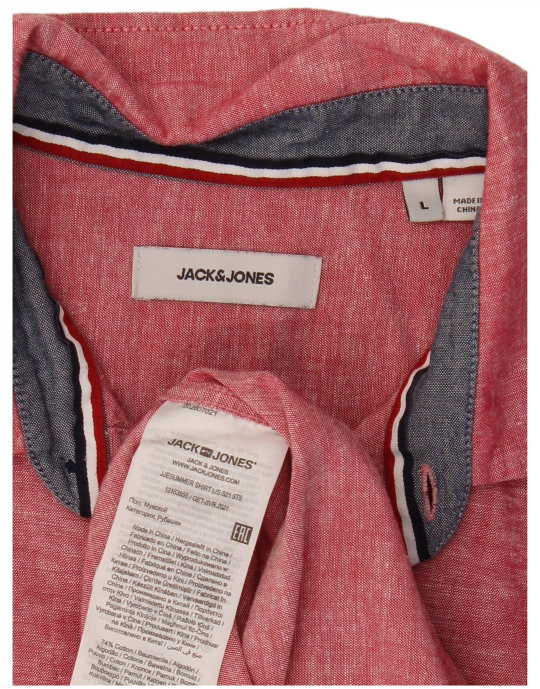 Cămașă bărbați JACK & JONES Bumbac roșu mare