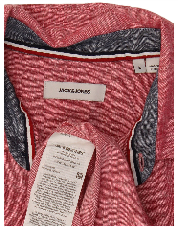 Cămașă bărbați JACK & JONES Bumbac roșu mare