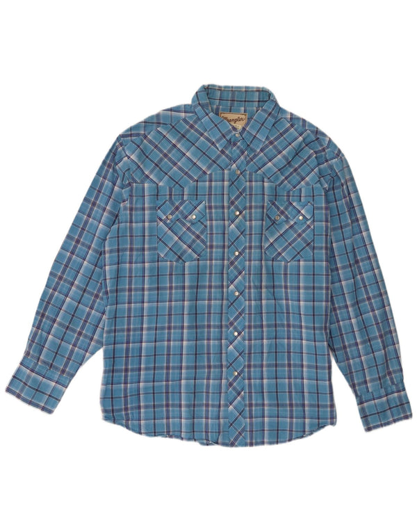 Cămașă pentru bărbați Wrangler 2XL, bumbac cu carouri albastre