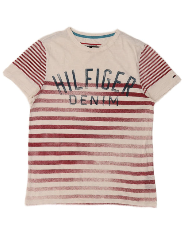 Tricou grafic pentru bărbați Tommy Hilfiger Top XS Bumbac cu dungi albe