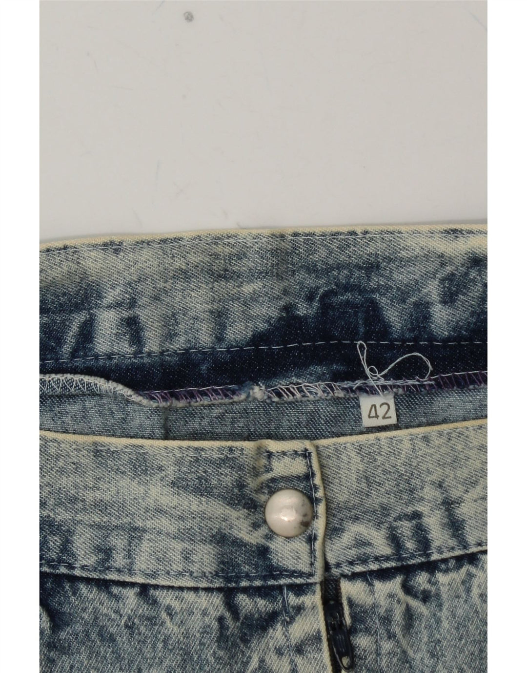 VINTAGE Fusta trompeta de blugi pentru femei IT 42 Medium W26 Blue Floral