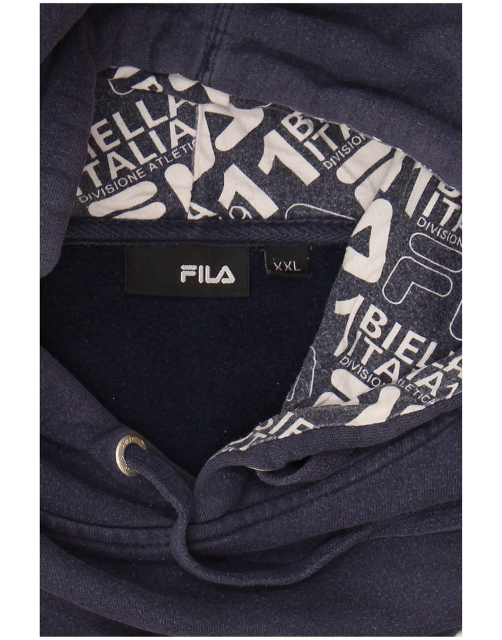FILA Mens Graphic Hoodie Jumper 2XL Navy Blue