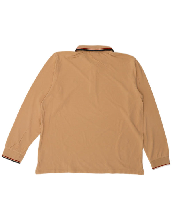 Tricou polo cu mânecă lungă pentru bărbați Lotto UK 46/48 3XL bumbac bej