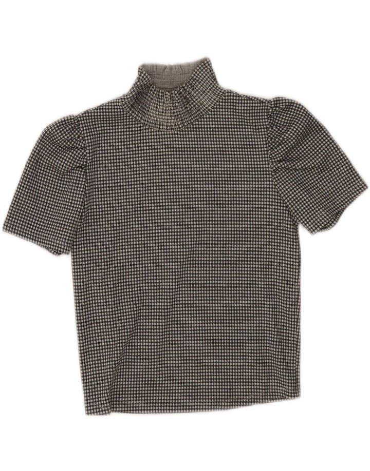 Bluză Crop Top Femei Zara UK 10 Picior de găin negru mic