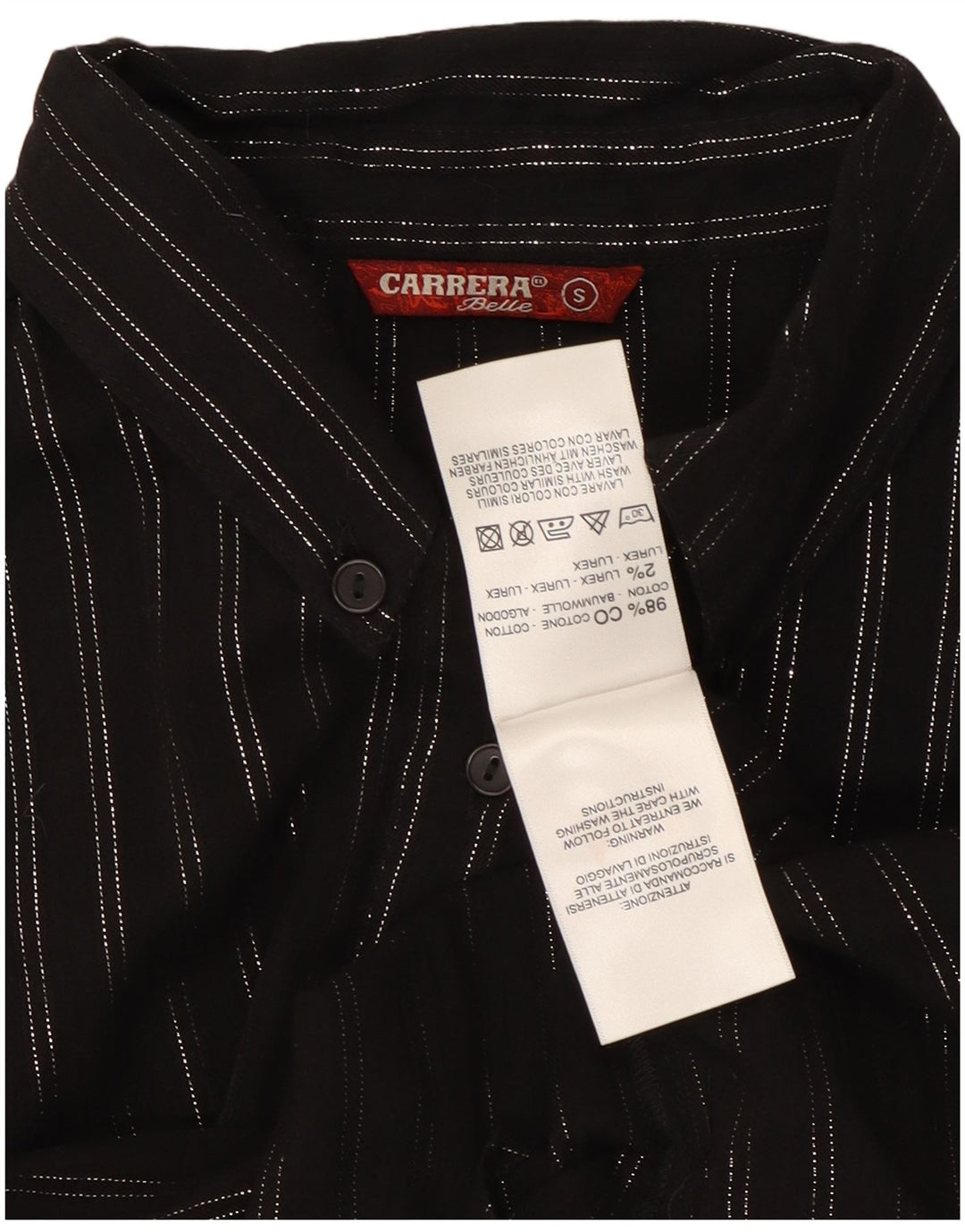 Cămașă Carrera pentru femei UK 10 Bumbac cu dungi negre mici