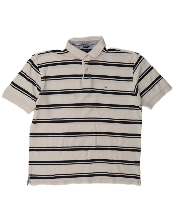 Tricou polo Tommy Hilfiger pentru bărbați XL, bumbac cu dungi albe