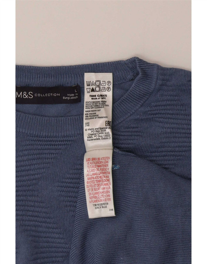 Pulover pentru femei Marks & Spencer cu decolteu triplu UK 16 Large Blue