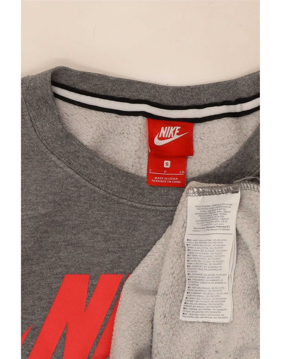 Hanorac grafic pentru bărbați Nike Jumper mic, gri, bumbac color bloc