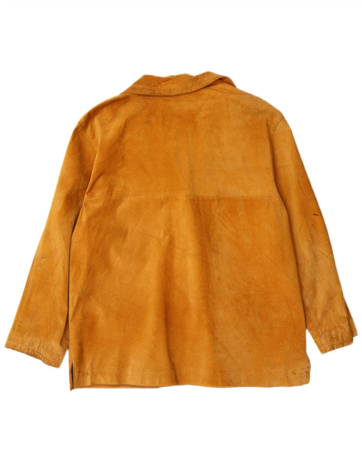 ROSSODISERA Womens Loose Fit Suede Jacket IT 44 Medium Brown Leather