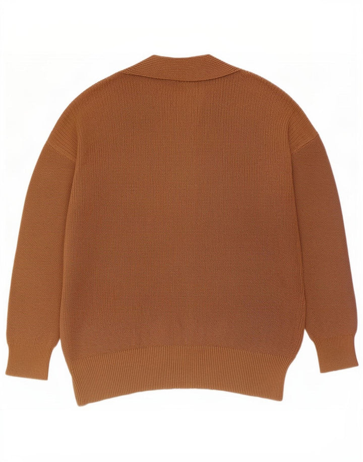 Pulover cardigan cu paragate Massimo Dutti pentru femei UK 14 Poliester maro mediu