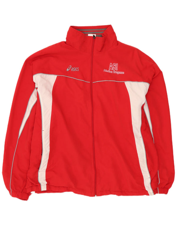 Jachetă de top pentru trening grafic ASICS pentru bărbați 2XL, poliester color bloc roșu