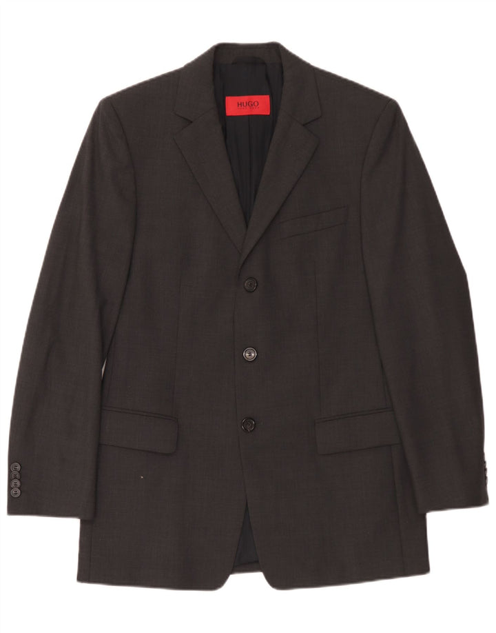 Blazer pentru bărbați Hugo Boss cu 3 nasturi EU 44 XS Lână virgină gri
