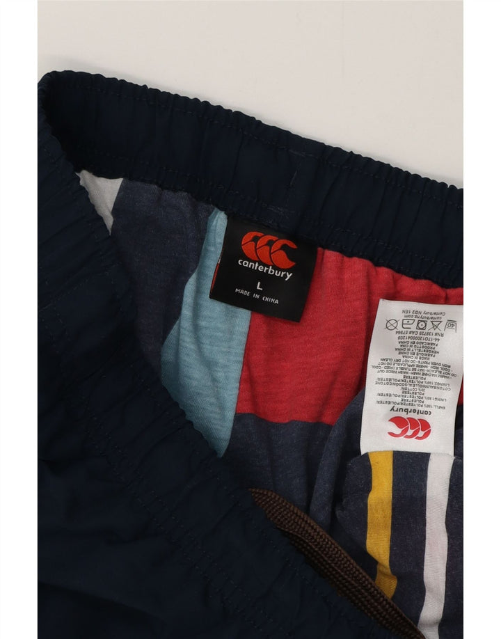 CANTERBURY Pantaloni de trening grafic pentru bărbați, mari, poliester, albastru