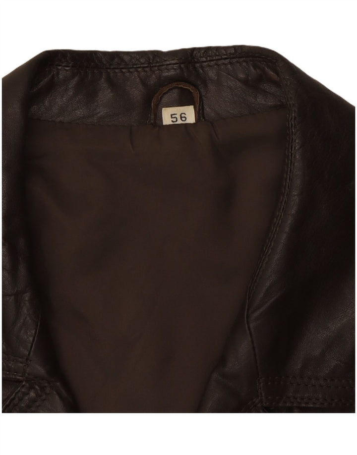 Jachetă de piele pentru bărbați VINTAGE UK 40, mare, maro, din piele