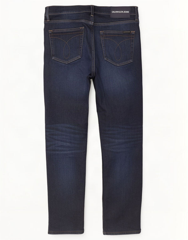 Calvin Klein Blugi pentru bărbați drepte W33 L30 Bumbac bleumarin