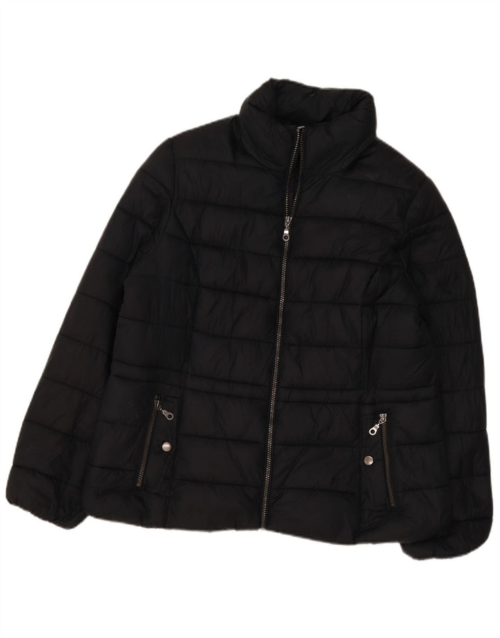 Jachetă căptușită cu glugă pentru femei Marks & Spencer UK 16 Poliester negru mare