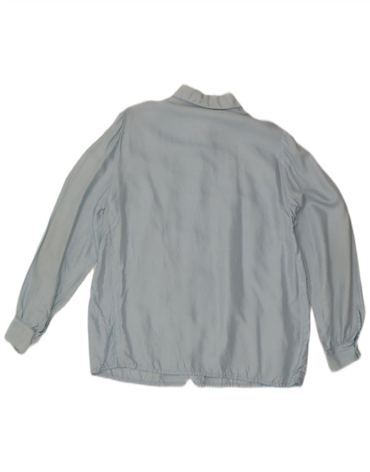 Bluză cămașă vintage pentru femei UK 14 Medium Blue