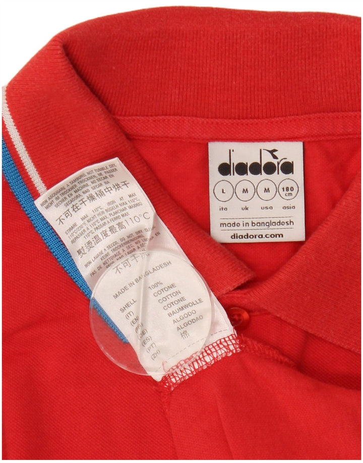 Tricou polo pentru bărbați Diadora, bumbac roșu mediu