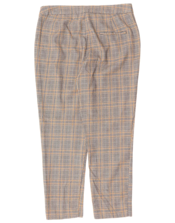 Pantaloni chino drepți ZARA pentru femei L30 L26 Gri Houndstooth
