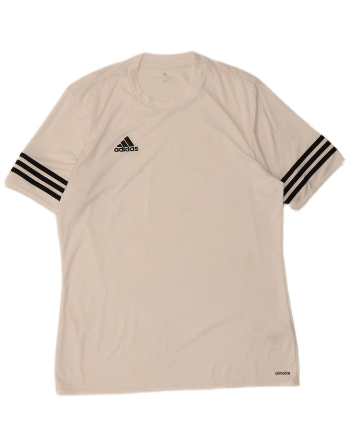 Tricou Adidas Climalite pentru bărbați Top mare din poliester alb