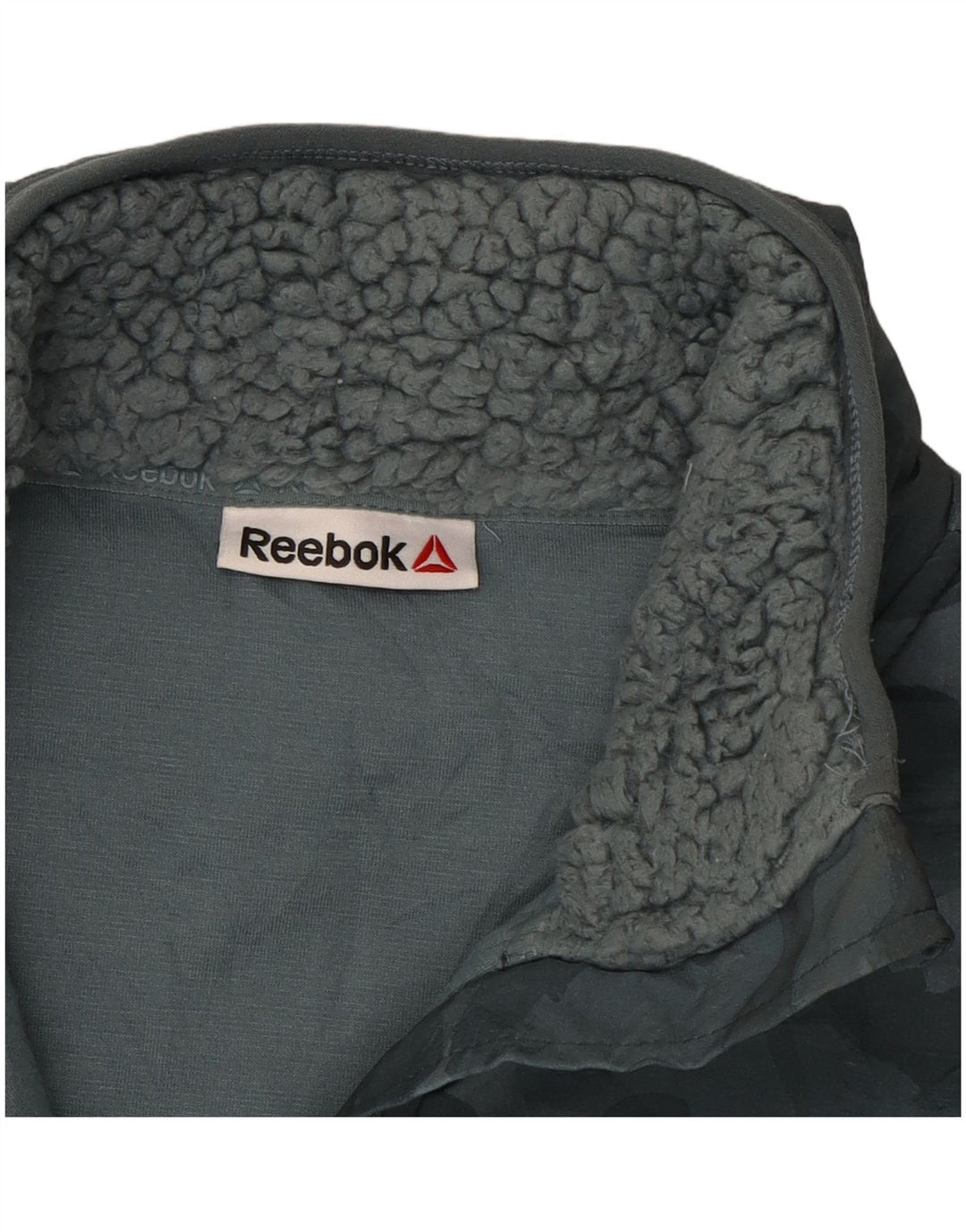 REEBOK Boys Fleece Jacket 13-14 Years Blue Camouflage