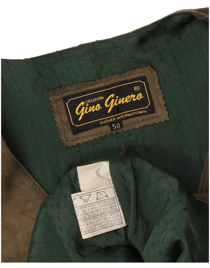 Vestă vintage pentru bărbați din piele intoarsa IT 50 Medium Khaki Piele