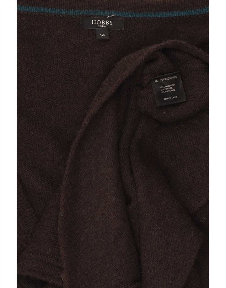 Pulover cardigan Hobbs pentru femei UK 14 Medium Brown Lambswool