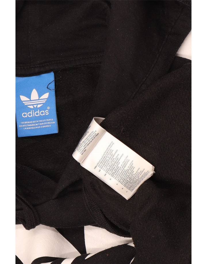 Pulover cu glugă cu grafic pentru bărbați Adidas, bumbac mediu negru