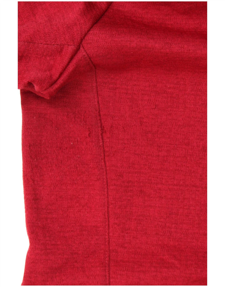 Pulover REEBOK pentru femei, cu fermoar, cu glugă, UK 12/14, poliester roșu mediu