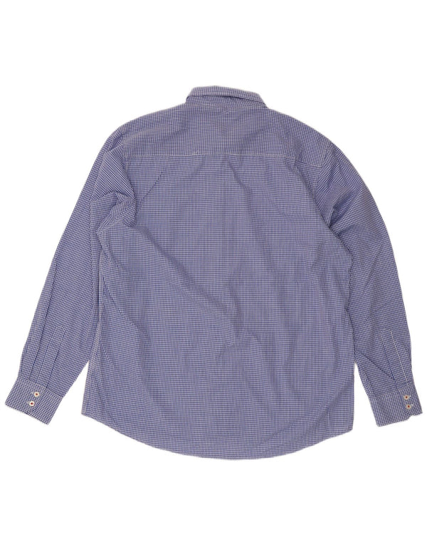 Cămașă pentru bărbați Pierre Cardin Regular Fit 2XL, poliester vichy albastru