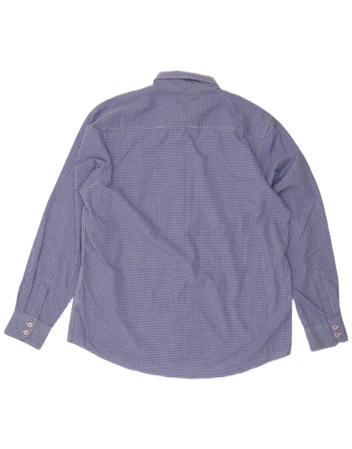 Cămașă pentru bărbați Pierre Cardin Regular Fit 2XL, poliester vichy albastru