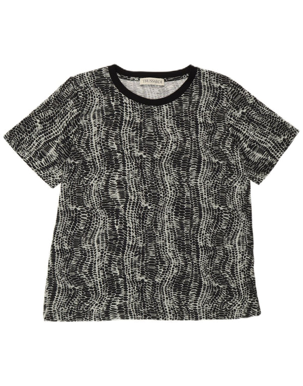 Trussardi Tricou pentru femei Top UK 14 Medium Black Animal Print