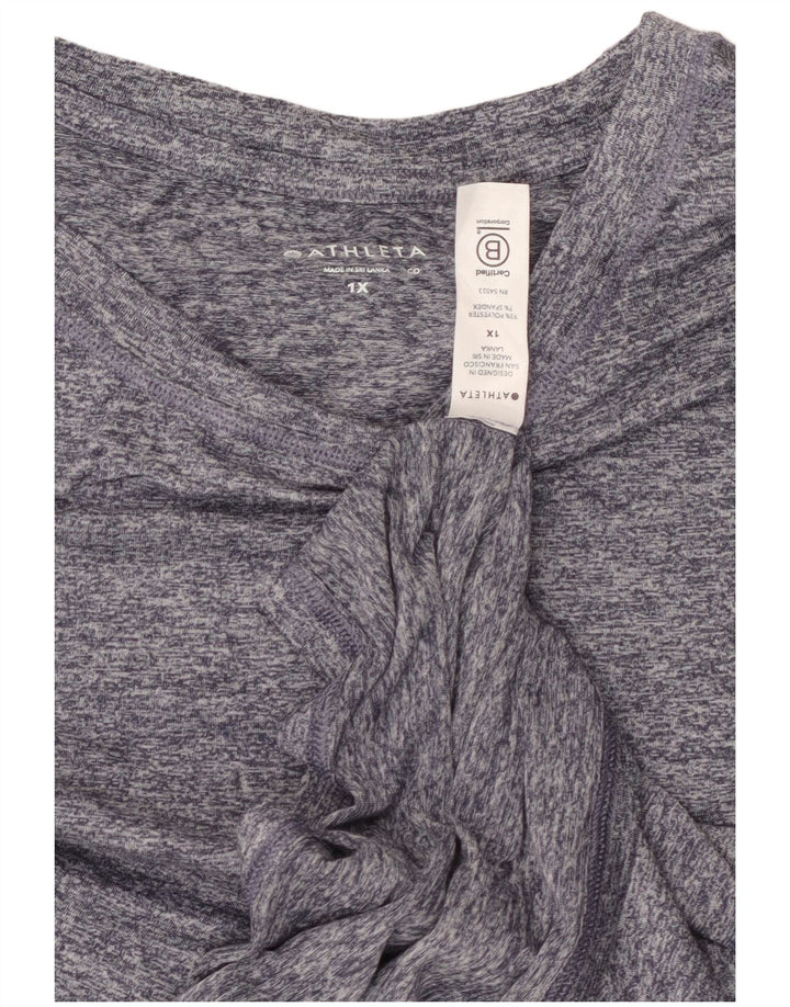 Vestă crop top pentru femei ATHLETA UK 18 XL bleumarin poliester cu pături