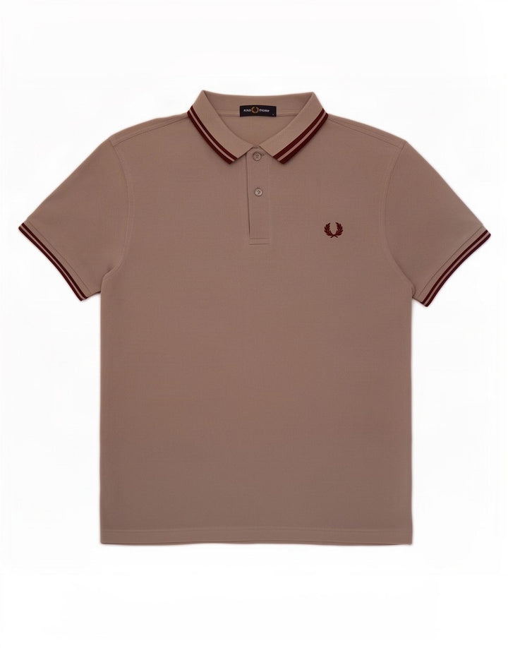 Cămașă polo Fred Perry pentru bărbați, bumbac cu dungi gri mari