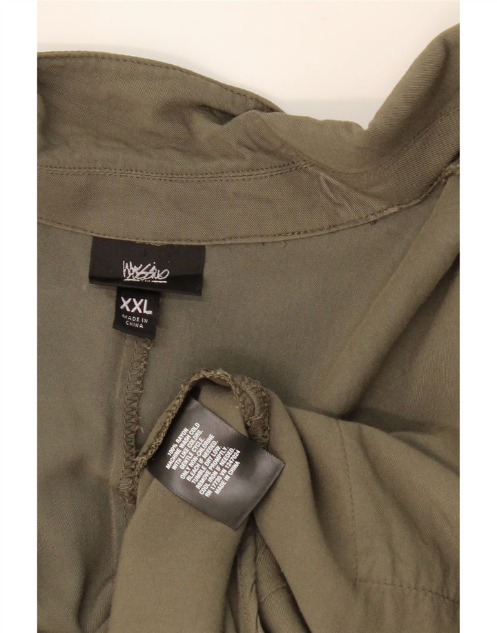 MOSSIMO Womens Longline Cardigan Top UK 20 2XL Khaki Rayon Vintage Mossimo and Second-Hand Mossimo from Messina Hembry 