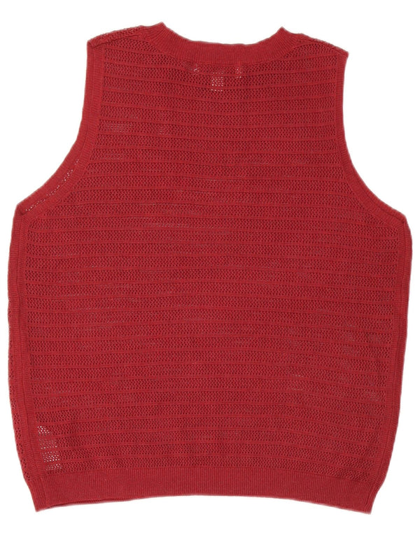 MARKS & SPENCER Crop Vest Tank Top pentru femei UK 14 Medium Burgundy Poliester