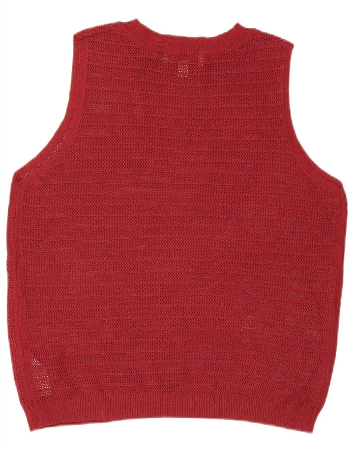 MARKS & SPENCER Crop Vest Tank Top pentru femei UK 14 Medium Burgundy Poliester