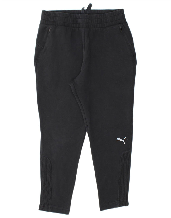Pantaloni de trening PUMA pentru bărbați, bumbac mediu negru