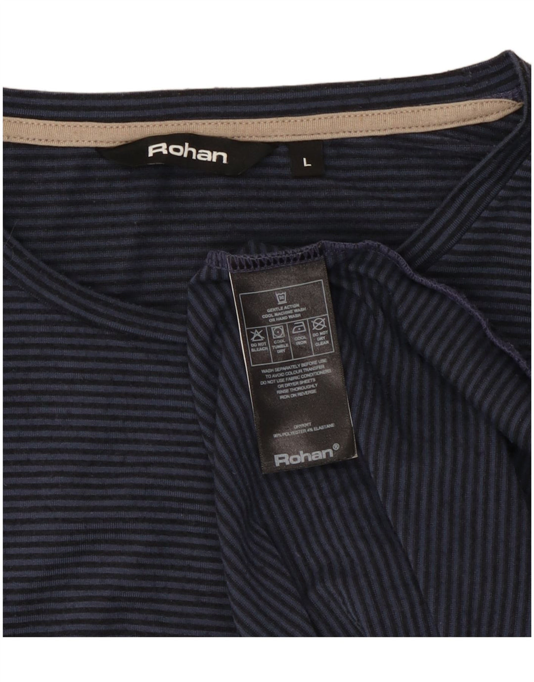 Tricou pentru bărbați Rohan Top mare din poliester cu dungi bleumarin