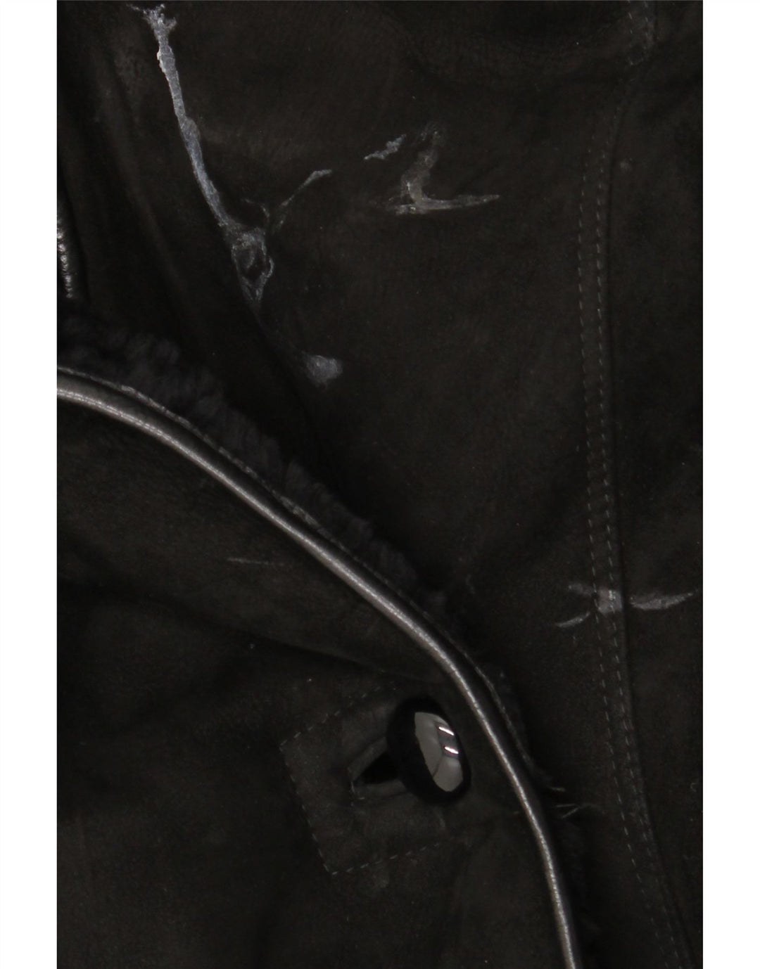 Palton vintage pentru femei din shearling UK 18 XL negru