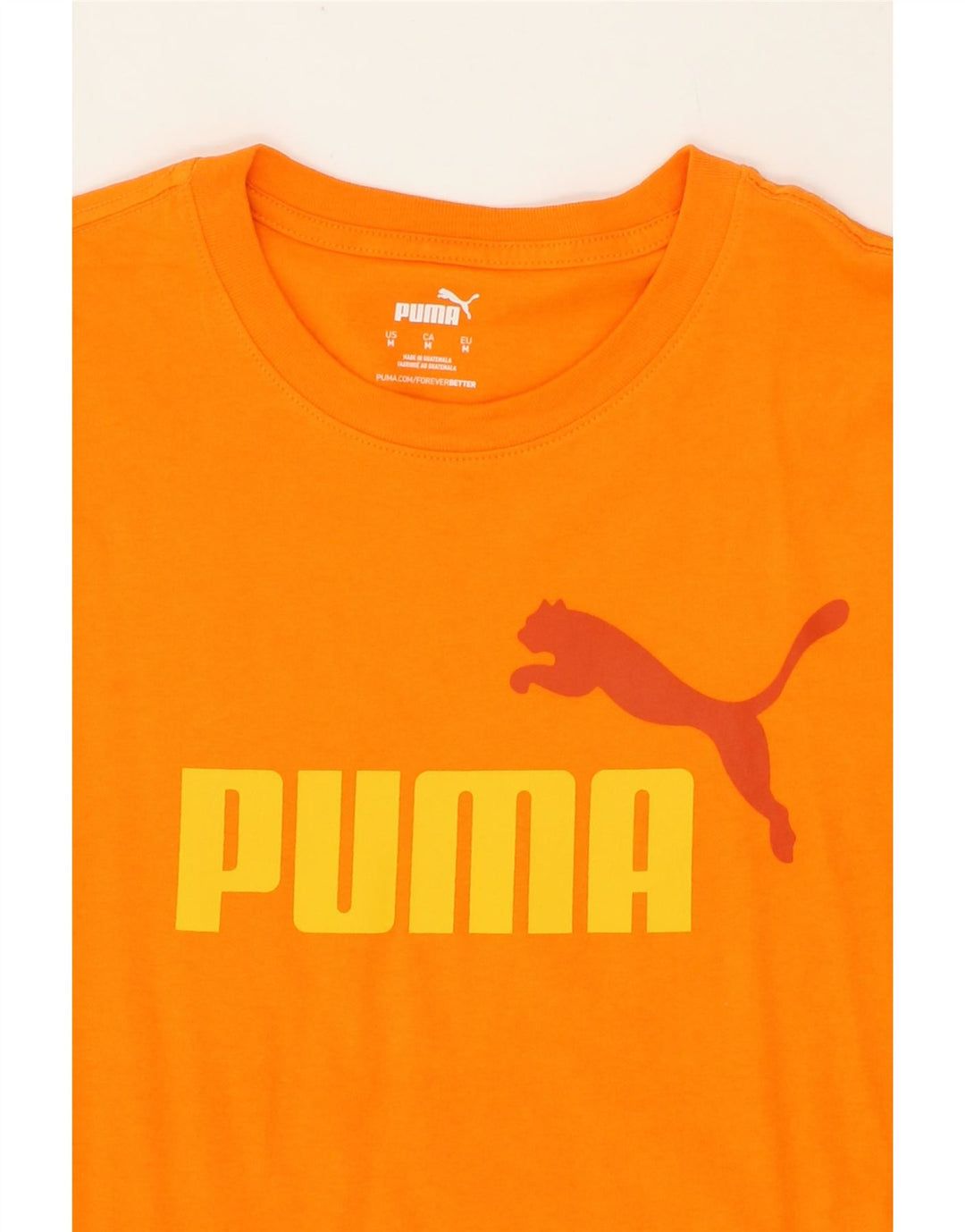 PUMA Mens Graphic T-Shirt Top Medium Orange Cotton Vintage Puma and Second-Hand Puma from Messina Hembry 