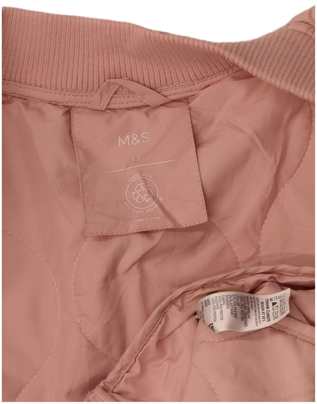 Jachetă matlasată pentru femei Marks & Spencer UK 12 Poliester roz mediu